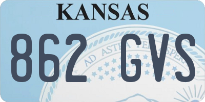 KS license plate 862GVS
