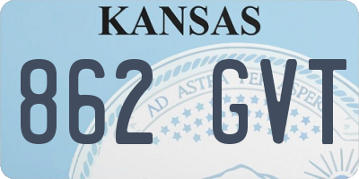 KS license plate 862GVT