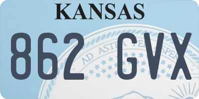 KS license plate 862GVX