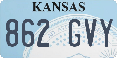 KS license plate 862GVY