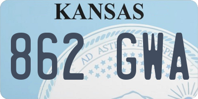 KS license plate 862GWA