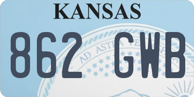KS license plate 862GWB