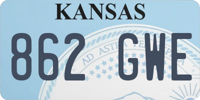 KS license plate 862GWE