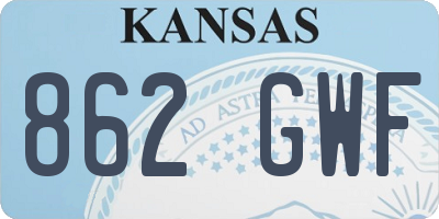 KS license plate 862GWF