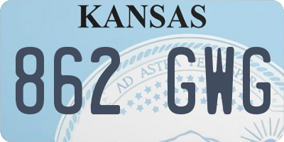 KS license plate 862GWG