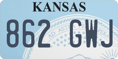 KS license plate 862GWJ