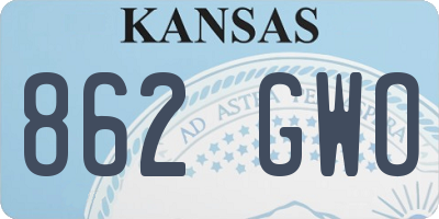 KS license plate 862GWO