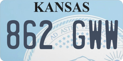 KS license plate 862GWW