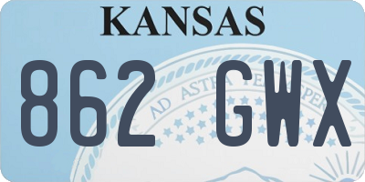 KS license plate 862GWX