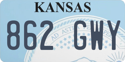 KS license plate 862GWY