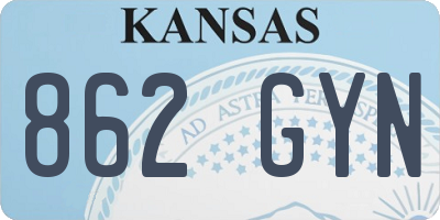 KS license plate 862GYN