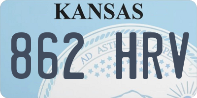KS license plate 862HRV