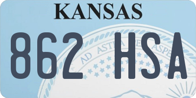 KS license plate 862HSA