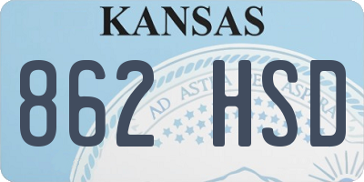 KS license plate 862HSD