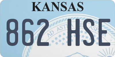 KS license plate 862HSE
