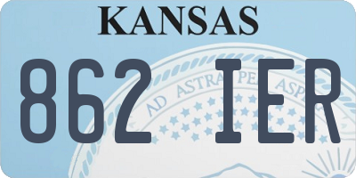KS license plate 862IER