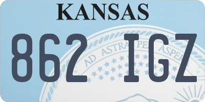 KS license plate 862IGZ