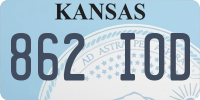 KS license plate 862IOD