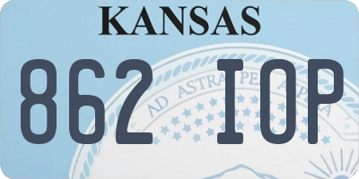 KS license plate 862IOP