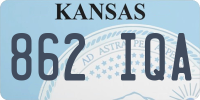KS license plate 862IQA