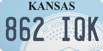 KS license plate 862IQK