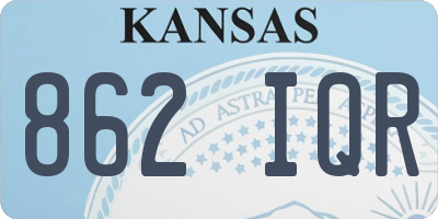 KS license plate 862IQR