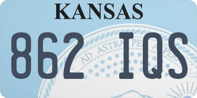 KS license plate 862IQS