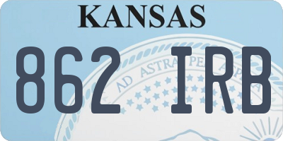 KS license plate 862IRB