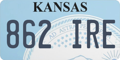 KS license plate 862IRE