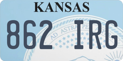 KS license plate 862IRG