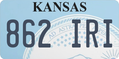 KS license plate 862IRI
