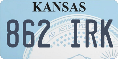 KS license plate 862IRK