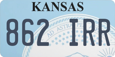 KS license plate 862IRR
