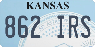 KS license plate 862IRS