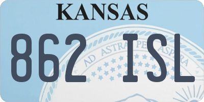 KS license plate 862ISL