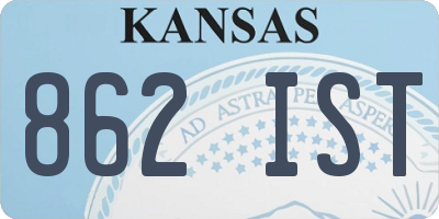 KS license plate 862IST
