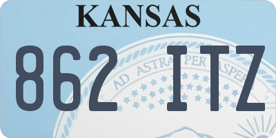 KS license plate 862ITZ