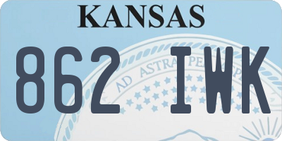 KS license plate 862IWK