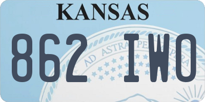 KS license plate 862IWO