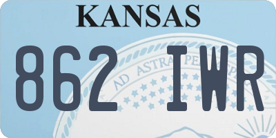 KS license plate 862IWR