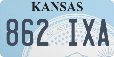 KS license plate 862IXA