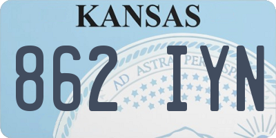 KS license plate 862IYN