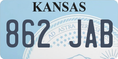 KS license plate 862JAB
