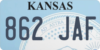 KS license plate 862JAF