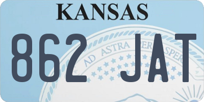 KS license plate 862JAT