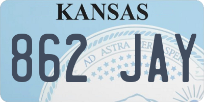 KS license plate 862JAY