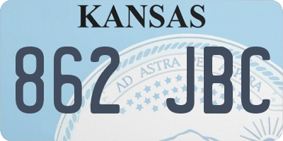 KS license plate 862JBC