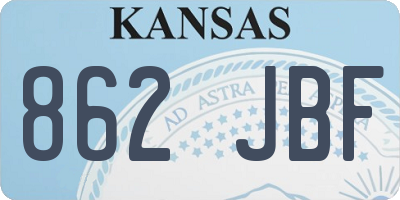 KS license plate 862JBF