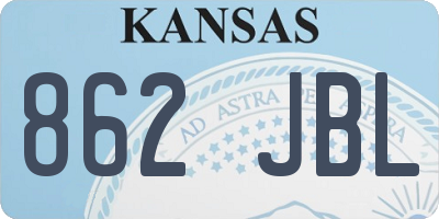 KS license plate 862JBL