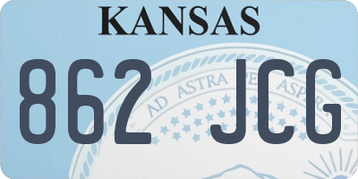 KS license plate 862JCG